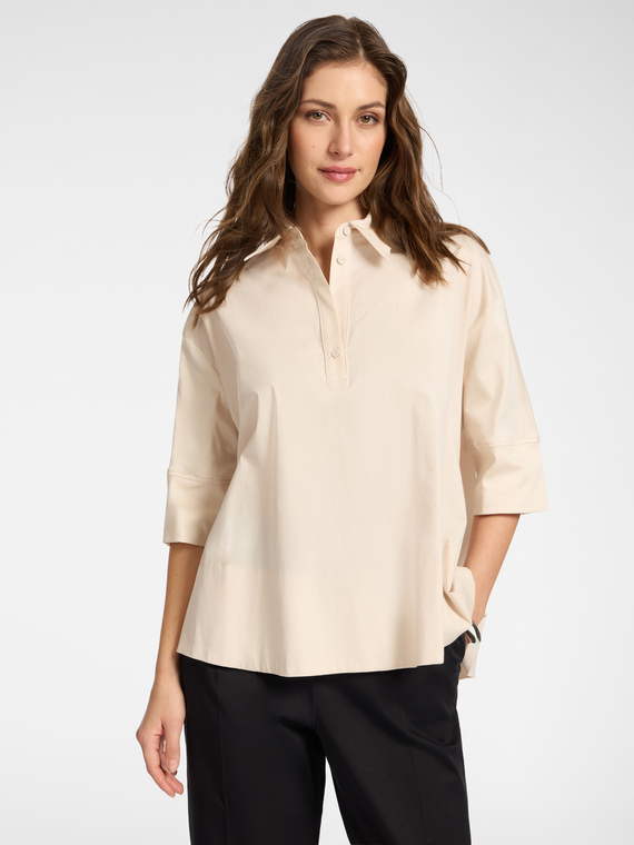 Blusa boxy con maniche a tre quarti