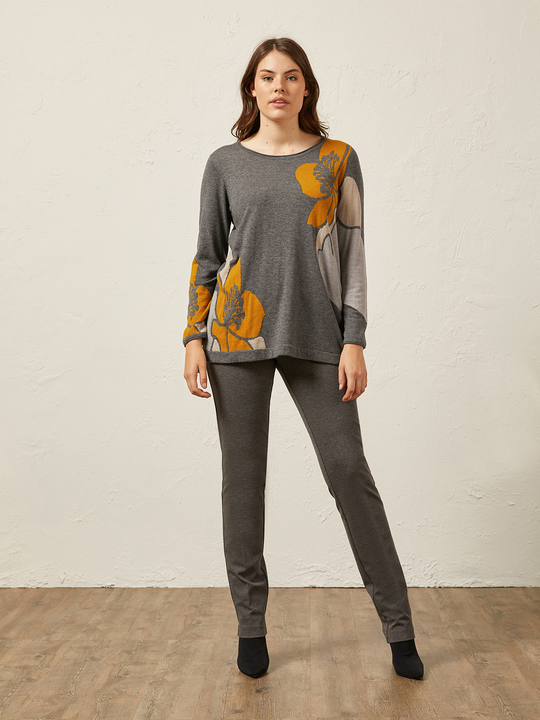 Elenamiro&nbsp;: Pantalon skinny en point de Milan Gris_1