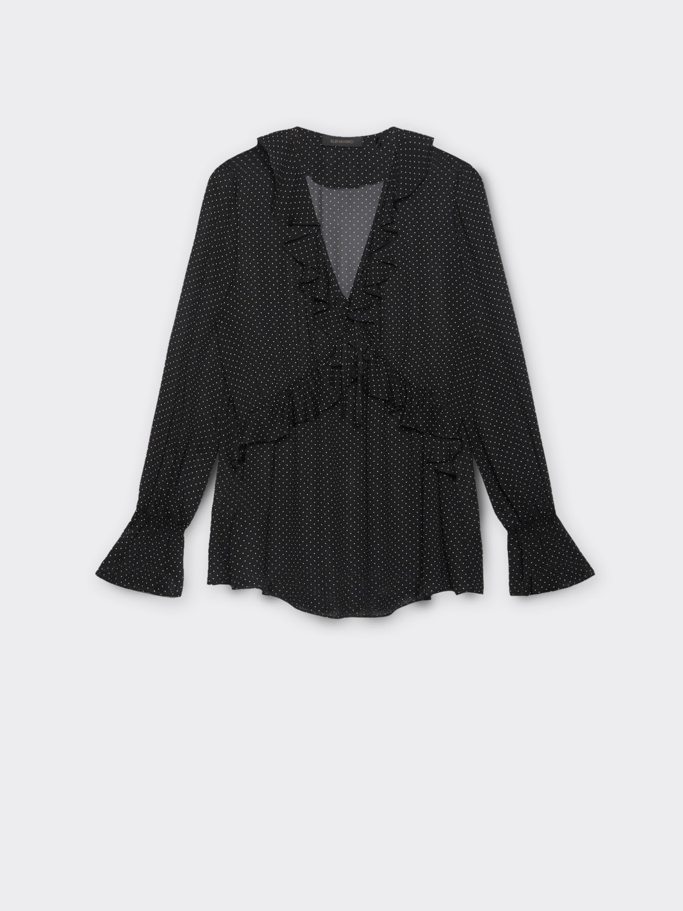 Blusa a micro pois in viscosa image number 4