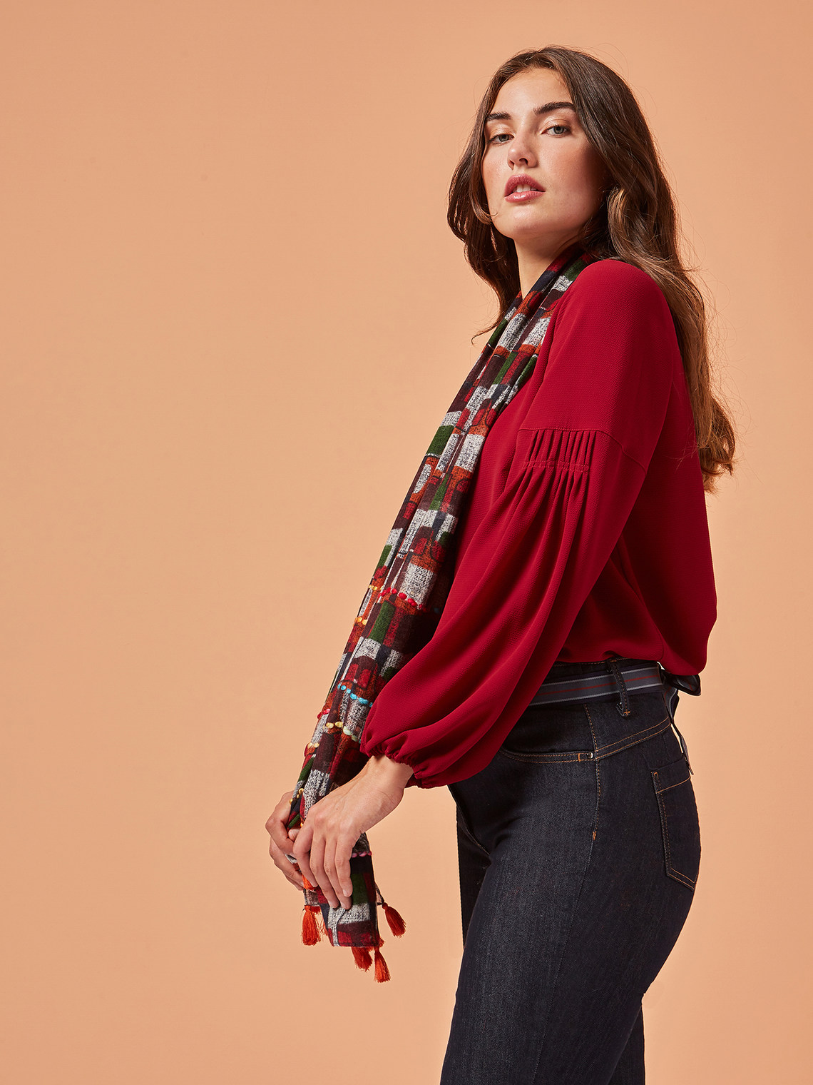 Elenamiro: Echarpe estampada em l&atilde;_1