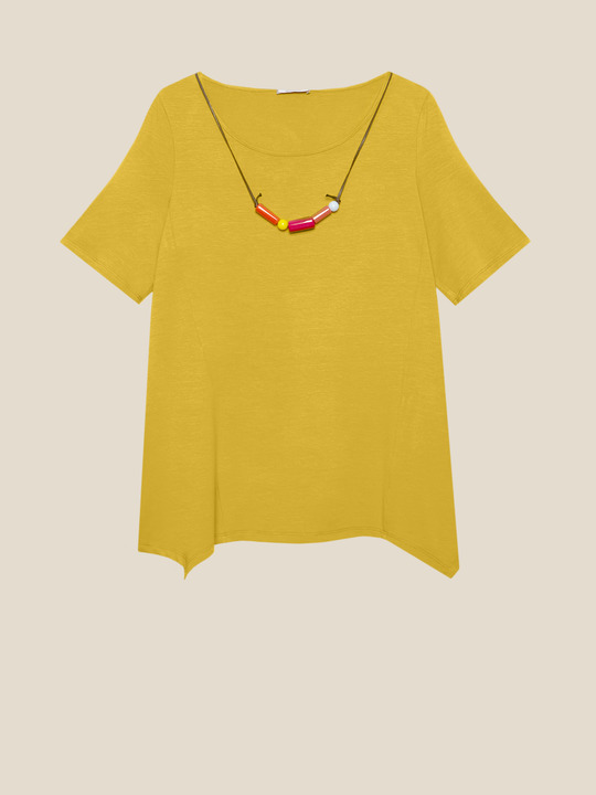 Elenamiro: T-shirt com colar Amarelo_1