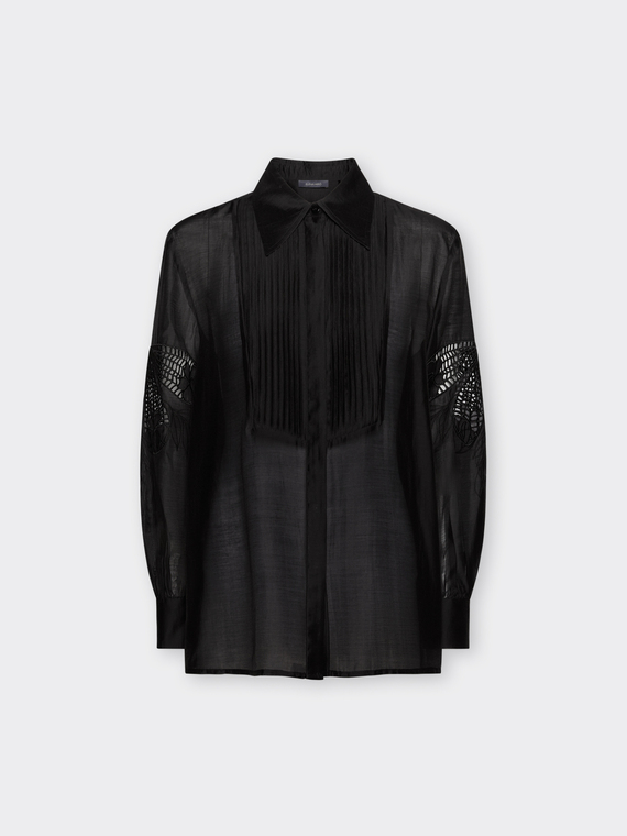 Embroidered organza shirt