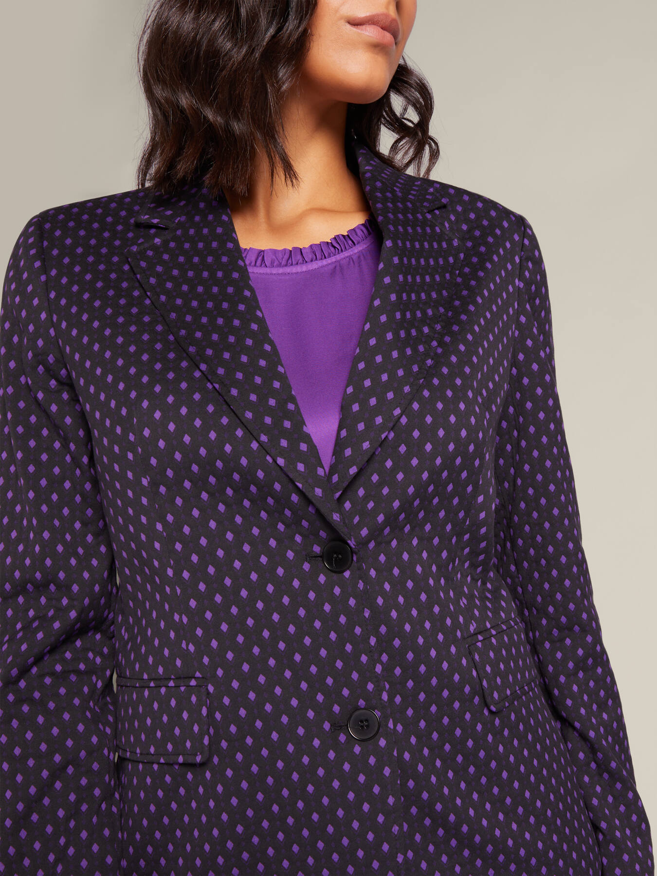Jacquard fabric blazer image number 3