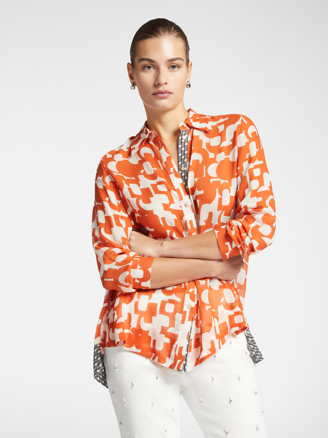 Gedrucktes Satinhemd image number 0