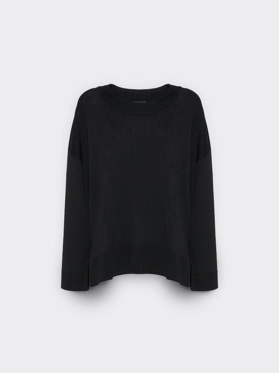Maglia girocollo misto viscosa