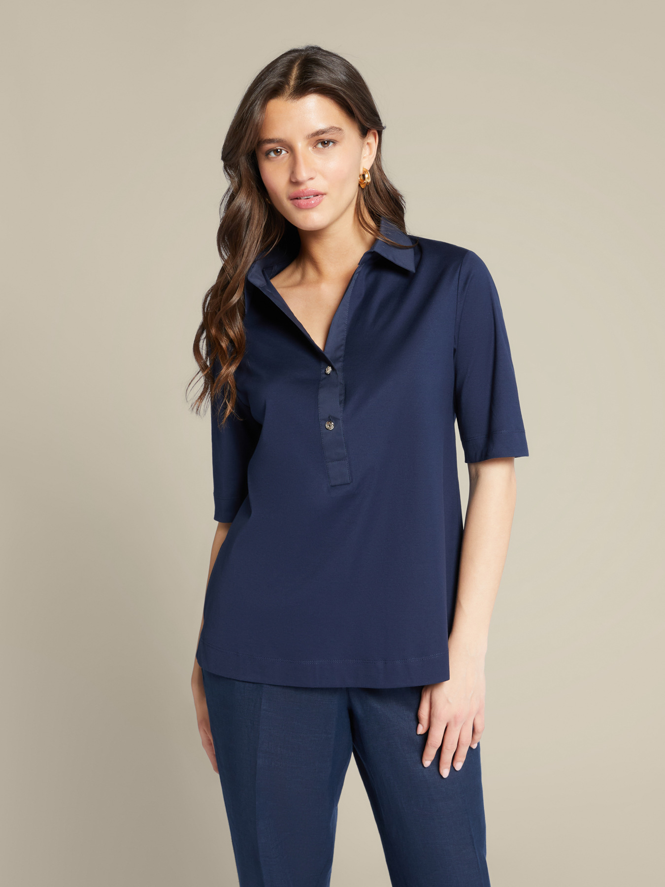 T-shirt con colletto image number 0