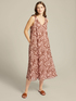 Printed ramie midi dress image number 0