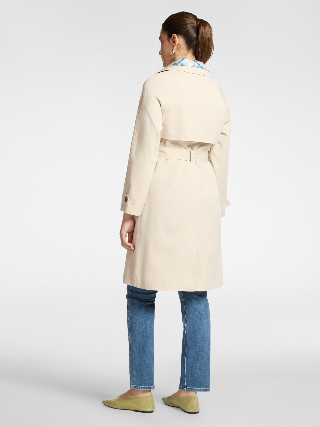 Double-breasted gabardine trench coat image number 1