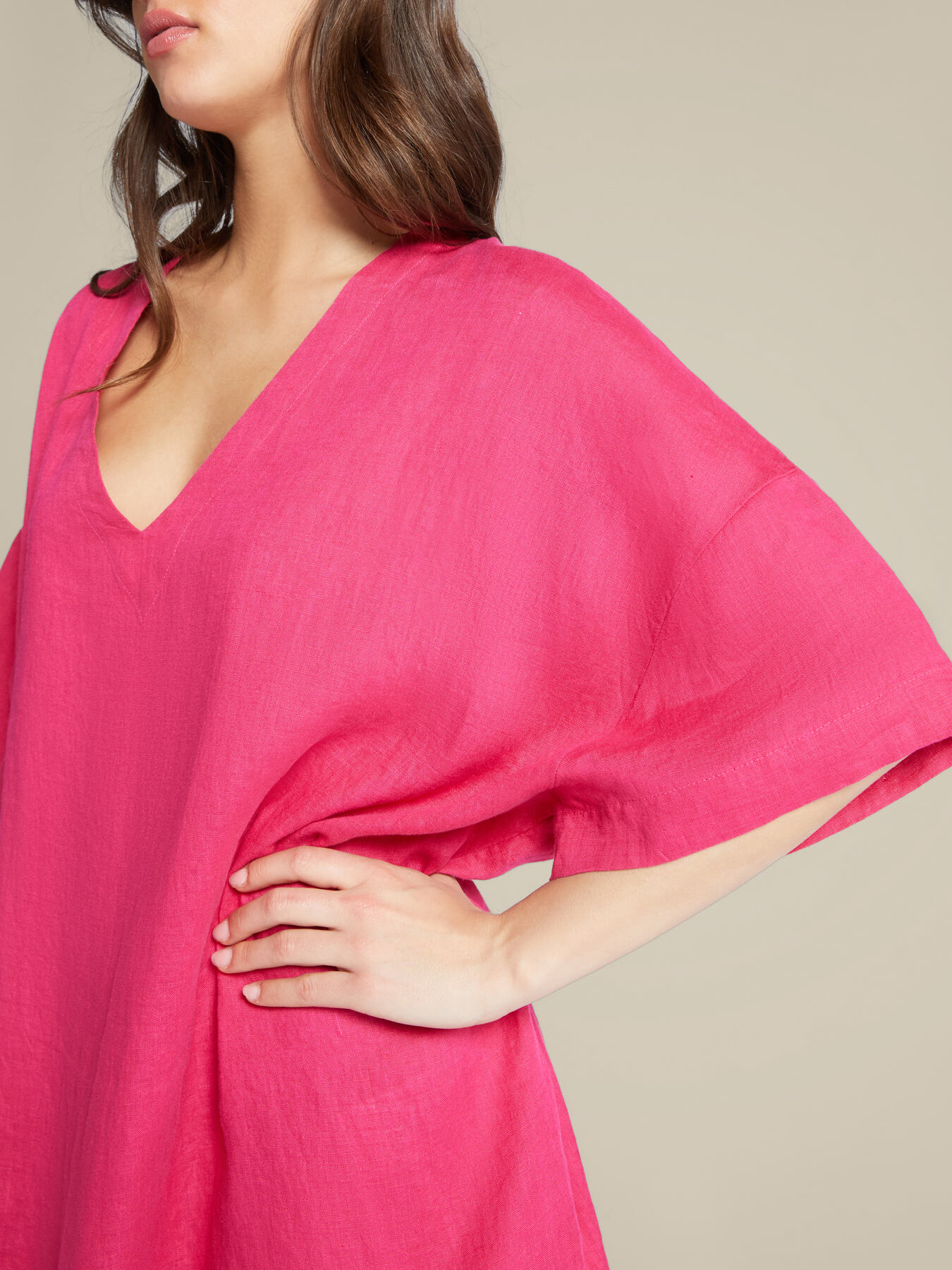 Vestido pareo de lino image number 2