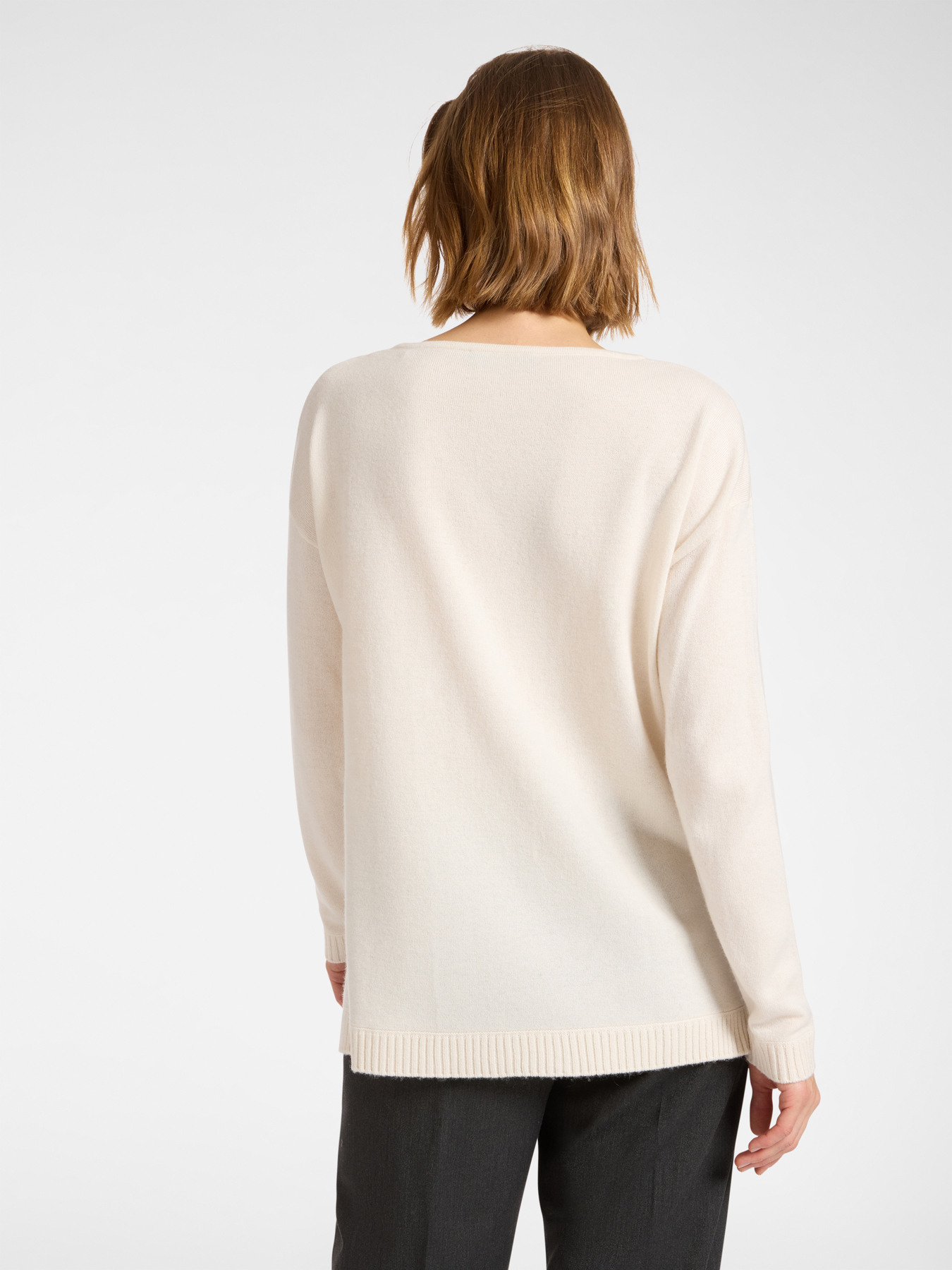 Fringed sweater with detachable scarf image number 1