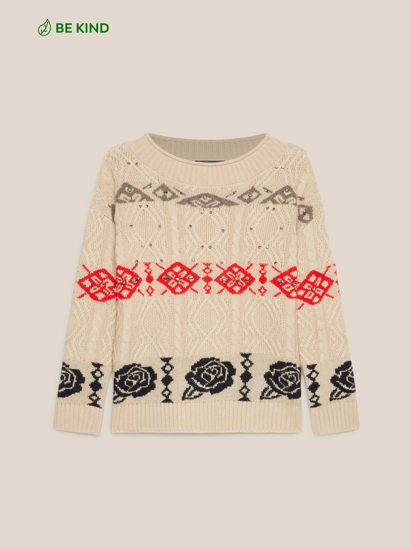 Cashmere blend jacquard sweater image number 5