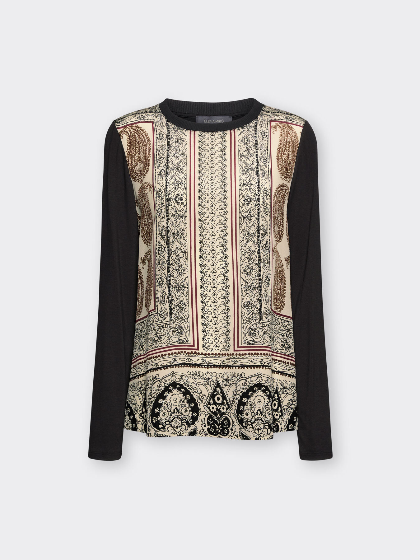 T-shirt bimaterial estampada misto viscose image number 4