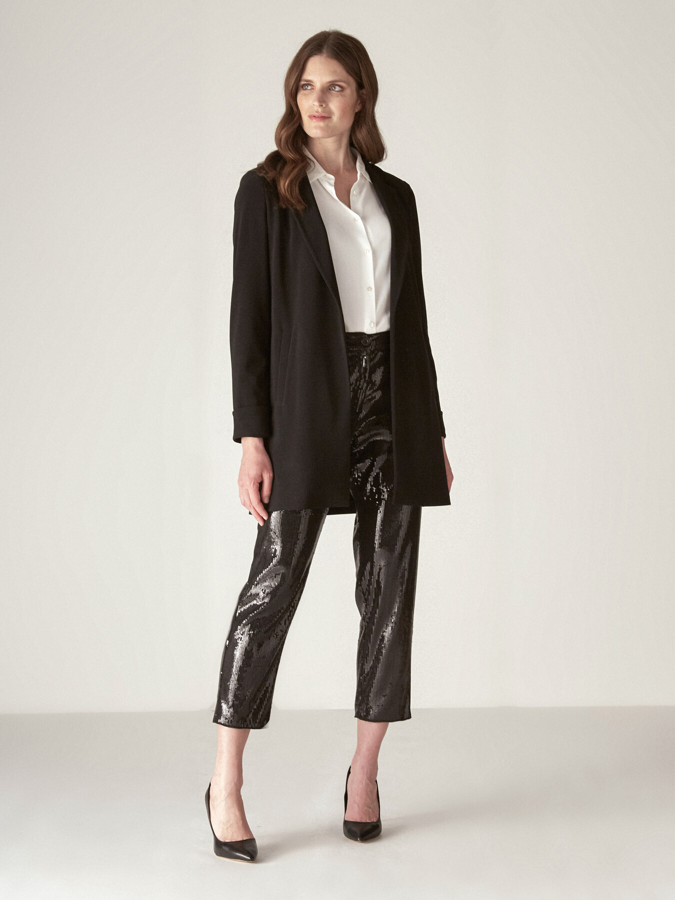 LANGE JACKE AUS WARM TOUCH SCUBA-STOFF image number 0