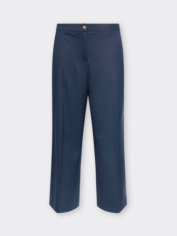Pantalon palazzo court en flanelle