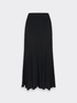 Long A-line skirt in embroidered viscose image number 4