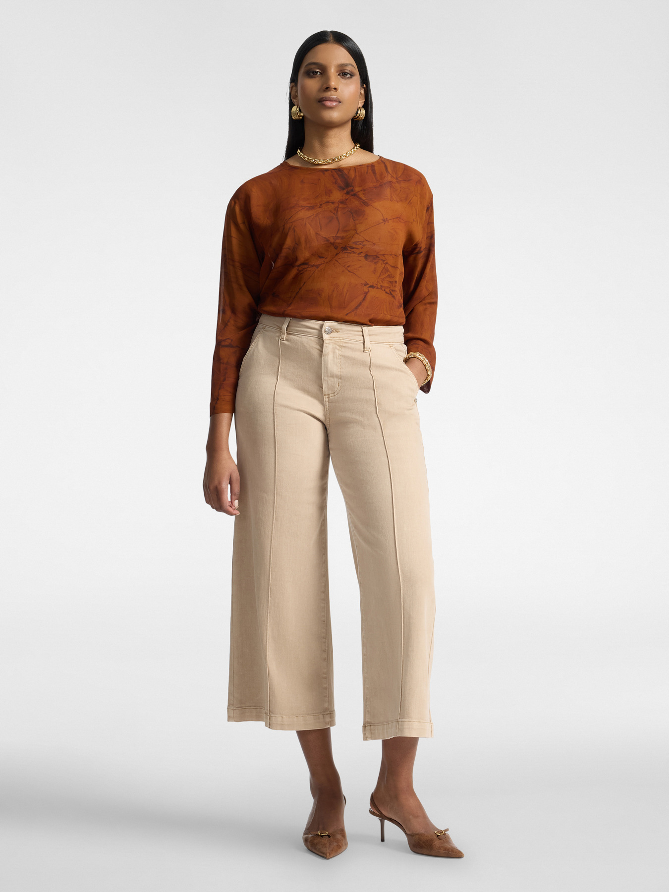 Blusa in georgette stampata image number 2