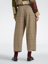 Cropped check gabardine trousers image number 1