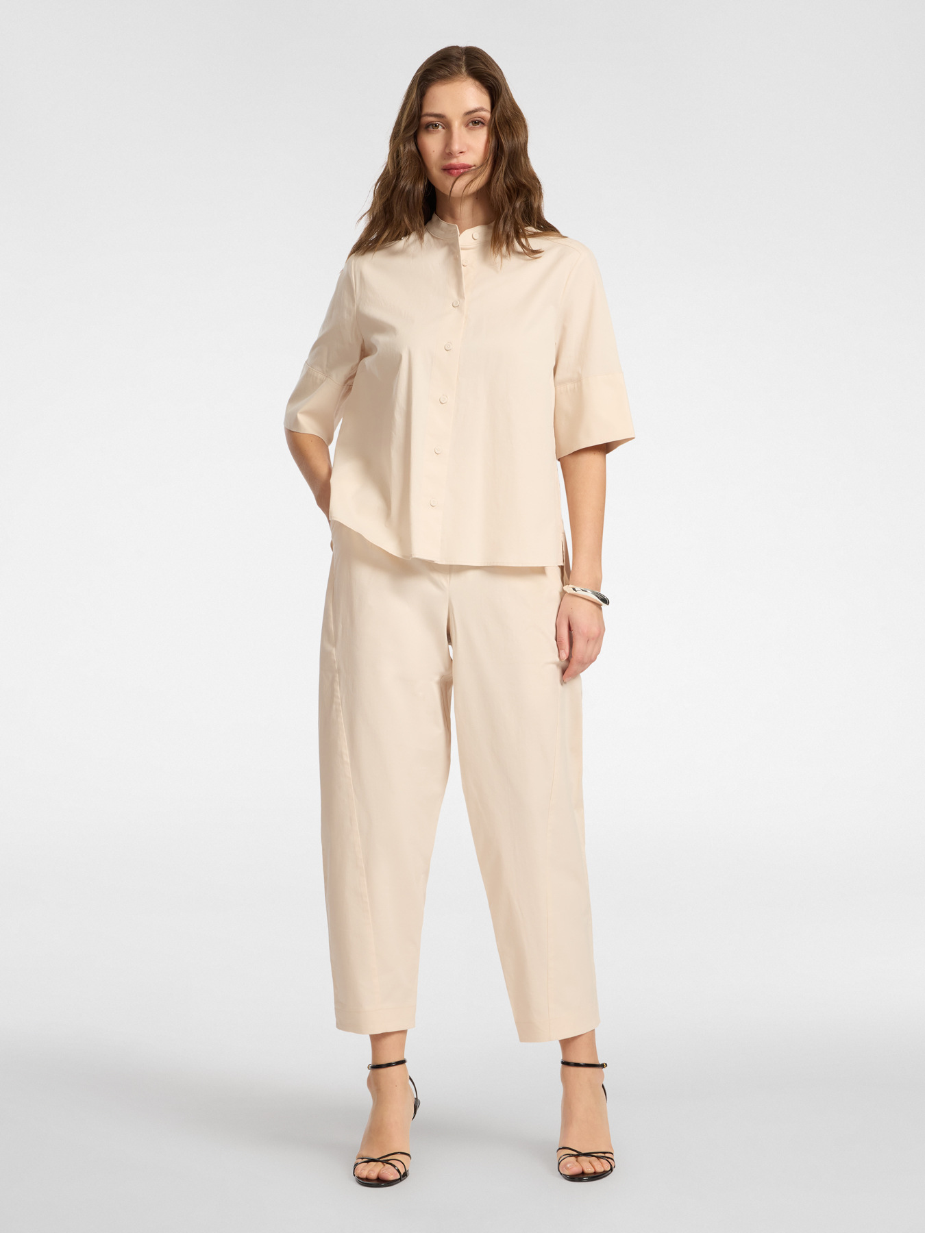 Pantalon ballon en coton stretch image number 0