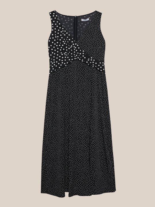 Elenamiro: Vestido com mistura de bolinhas Preto_2