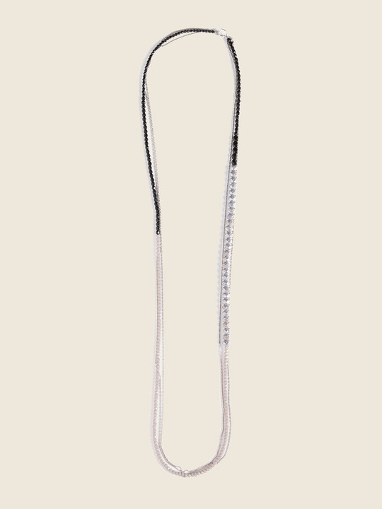 Elenamiro&nbsp;: Sautoir avec cristaux Gris_1