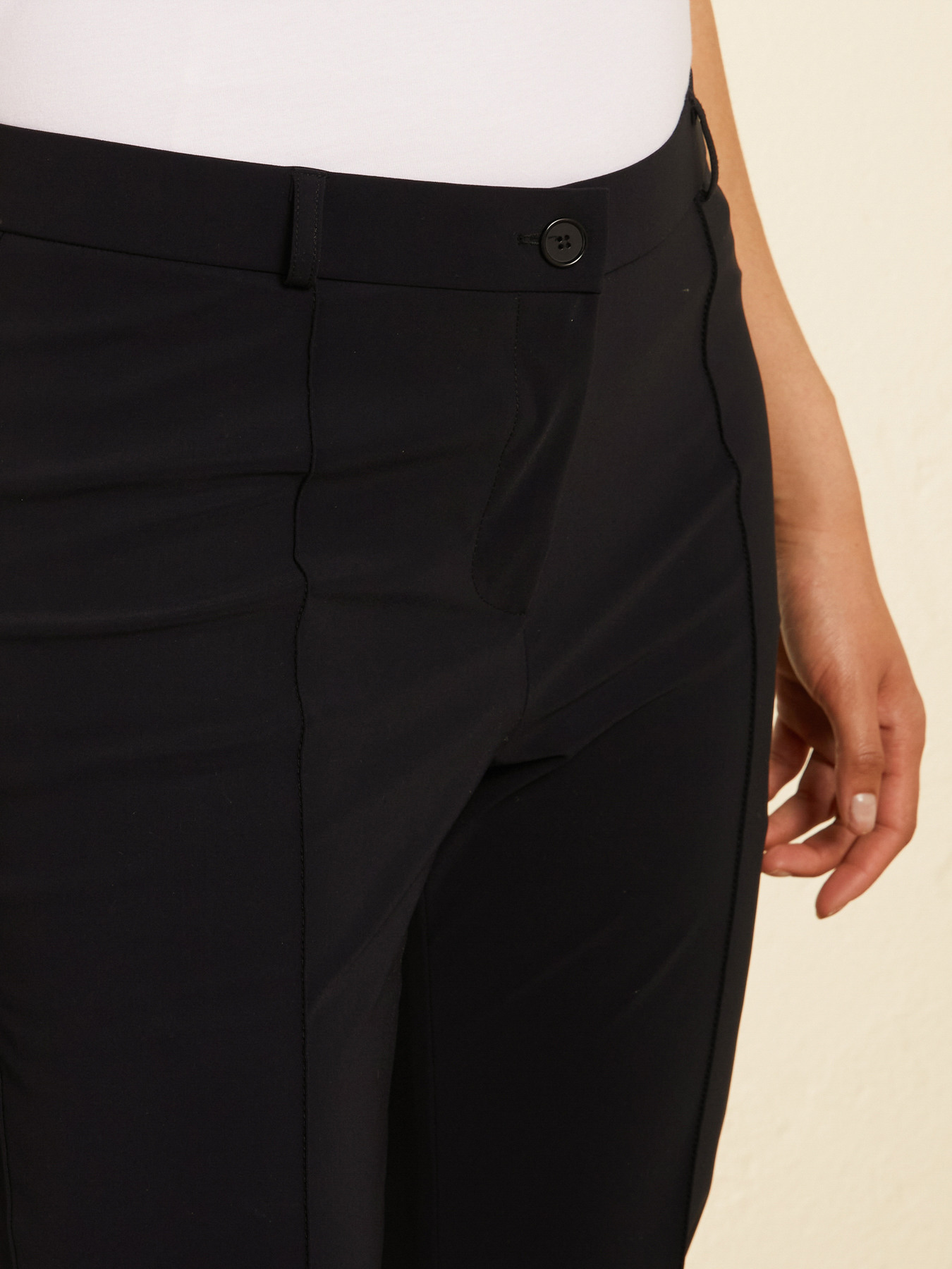 PANTALONE A SIGARETTA IN TESSUTO "SENSITIVE" image number 2