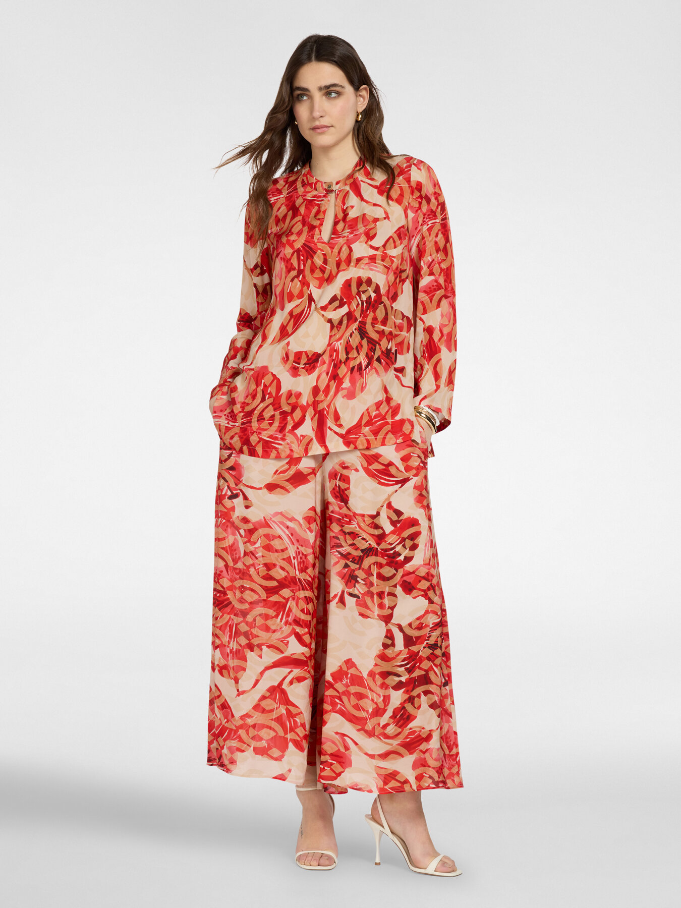 Pantalon palazzo imprim&eacute; image number 0