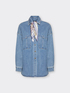 Washed denim shirt with foulard image number 4