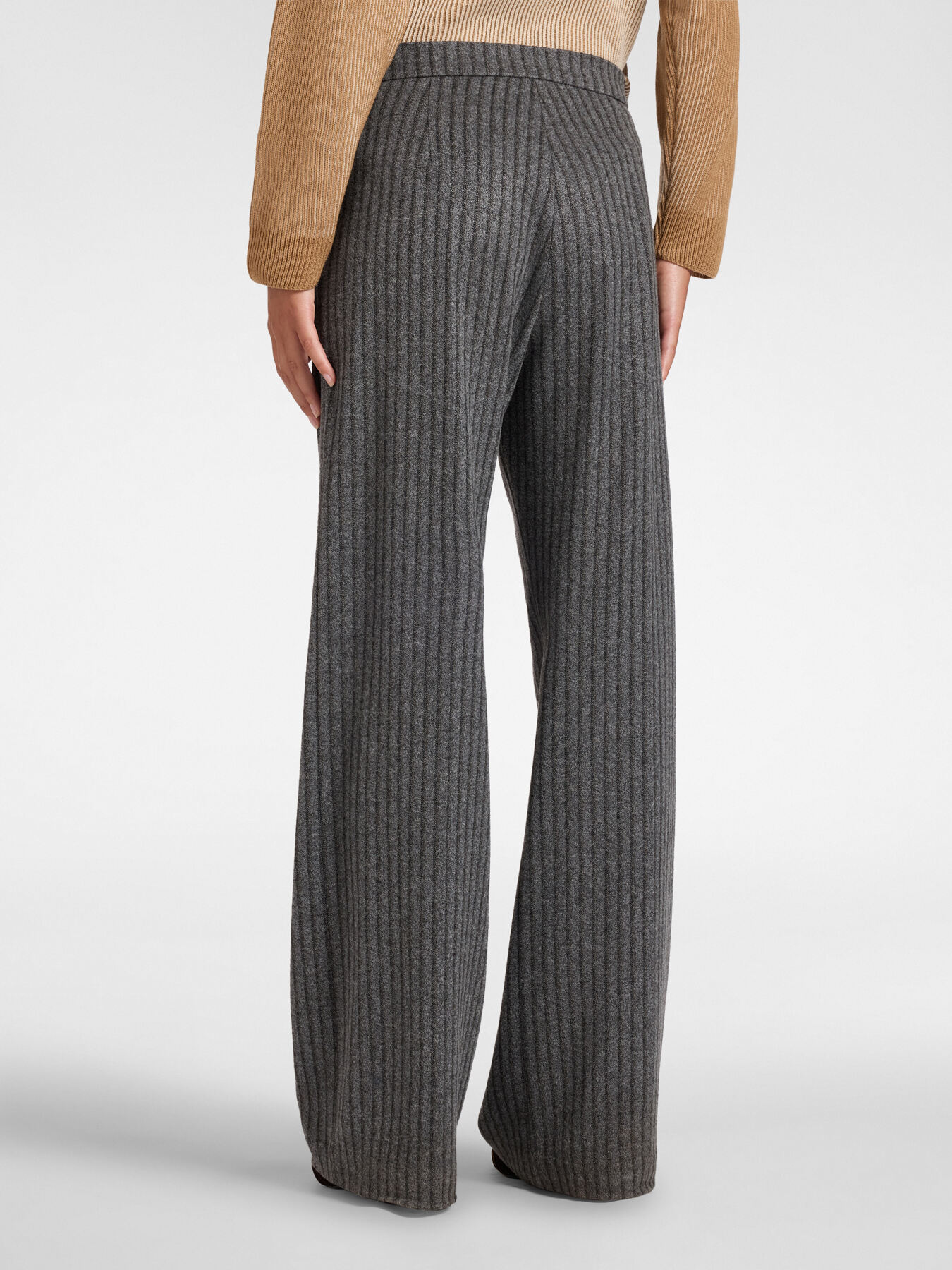 Pinstriped jacquard palazzo pants image number 1