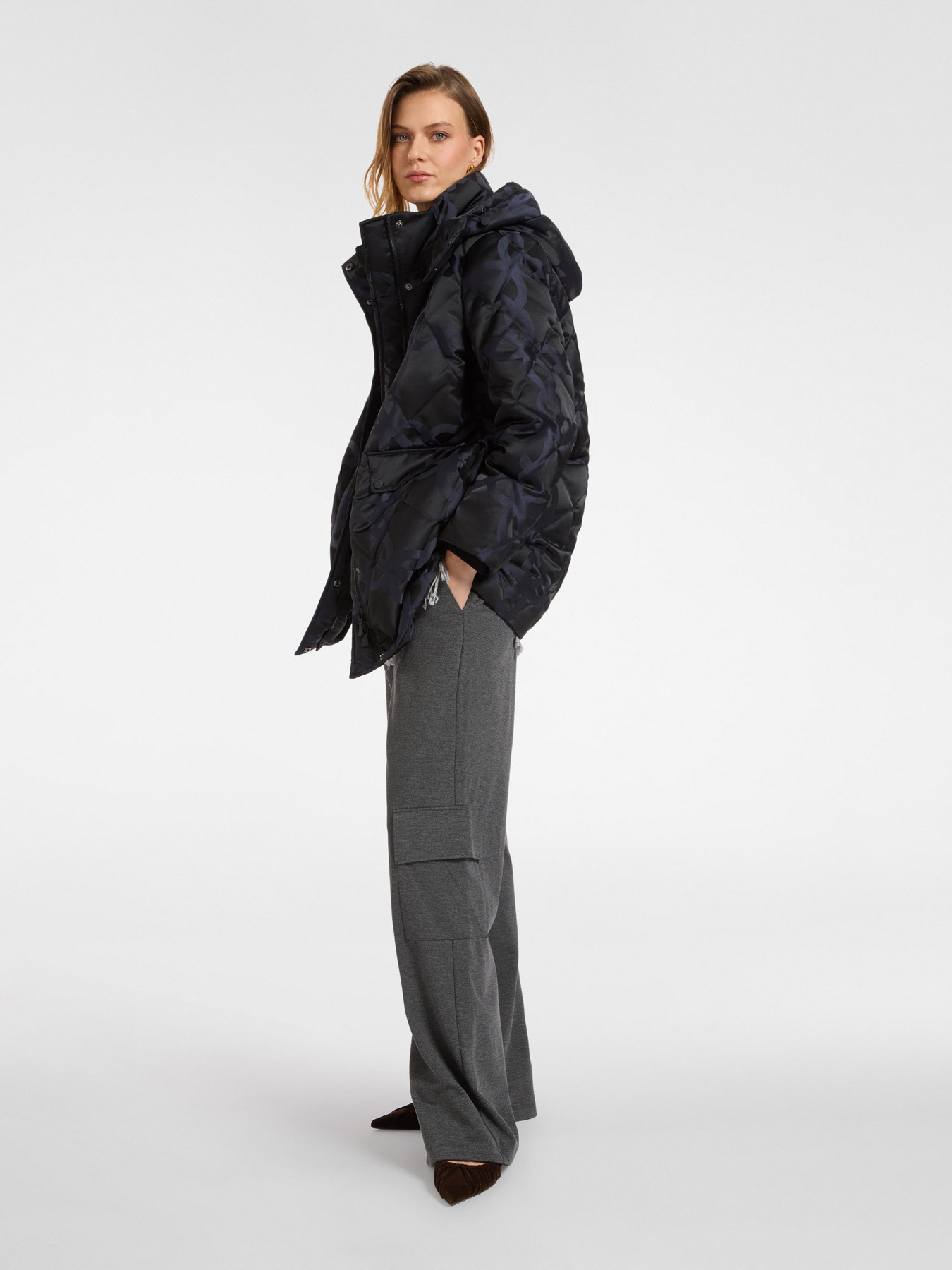 Monogram down jacket with hood image number 2