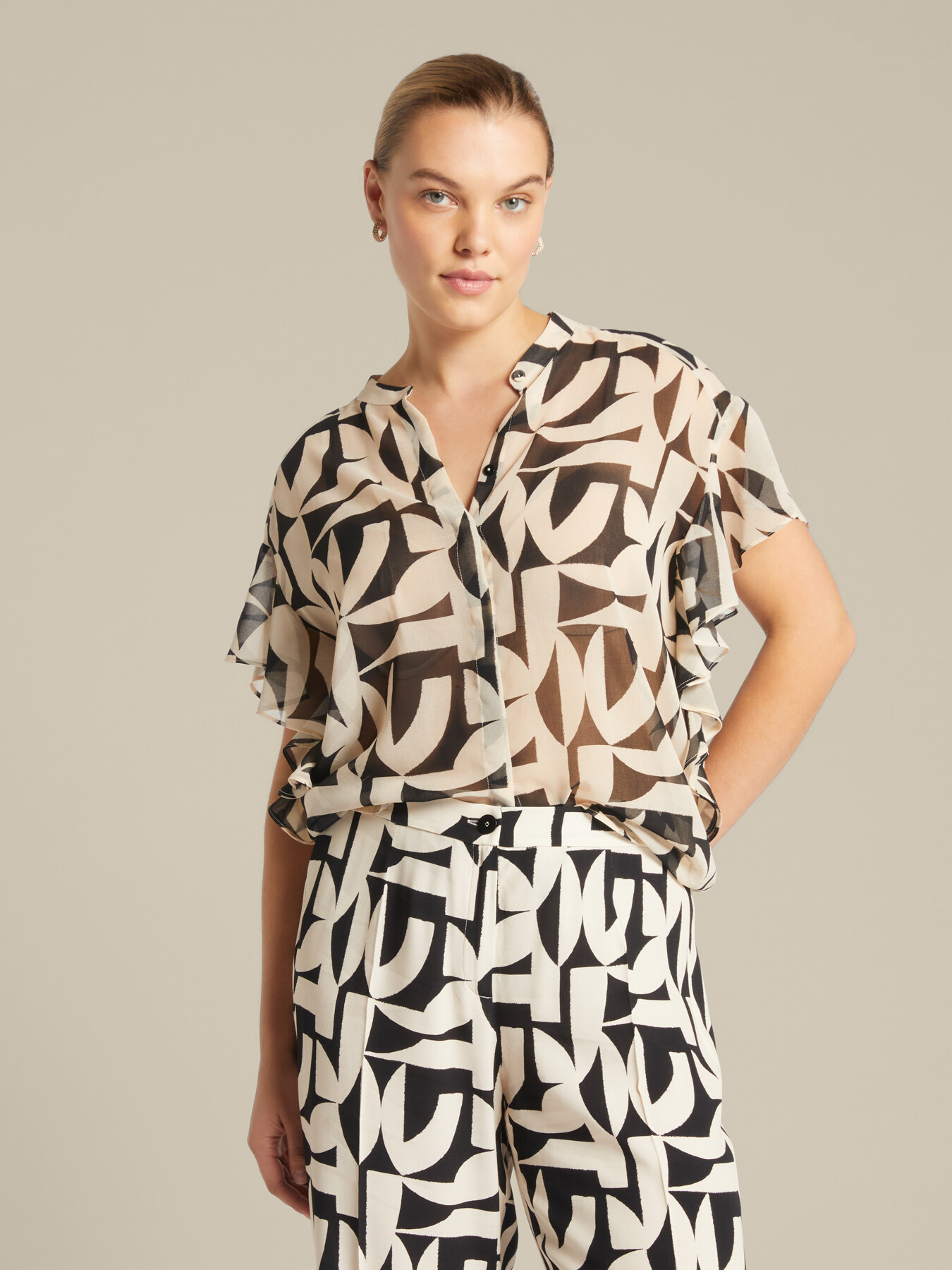 Blouse en georgette imprim&eacute;e image number 0