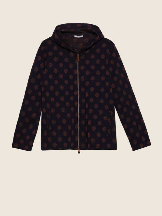 Elenamiro&nbsp;: Sweat-shirt &agrave; pois en lurex Bleu_1