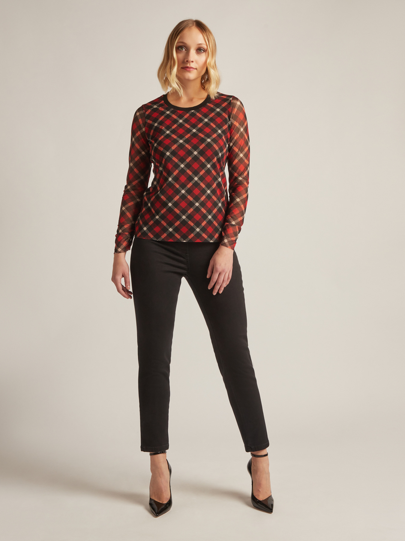 T-shirt in tulle stampato image number 0