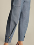 Pantaloni cargo in chambray image number 3