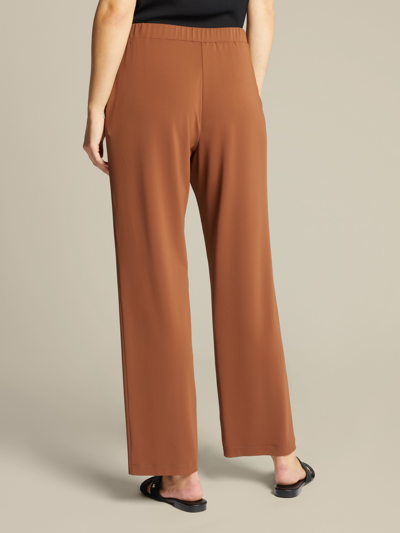 Run-resistant jersey straight-leg trousers image number 1