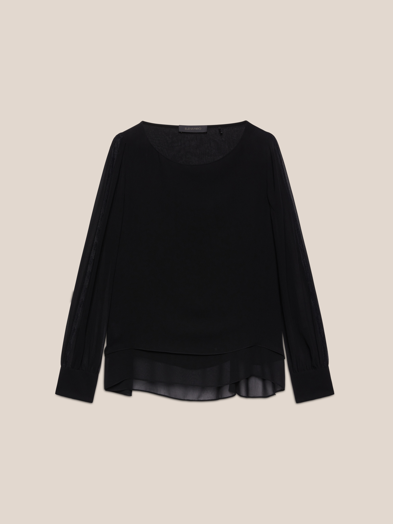 Elegant blouse with entre deux inserts image number 4