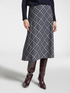 Bias-cut midi skirt, check pattern image number 2