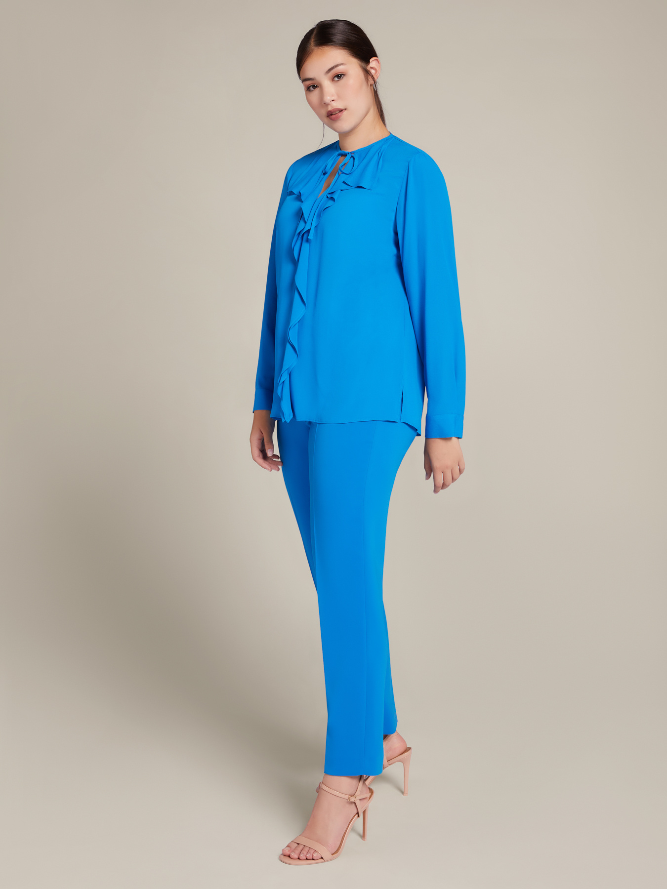 Blouse with ruffle and bow image number 2