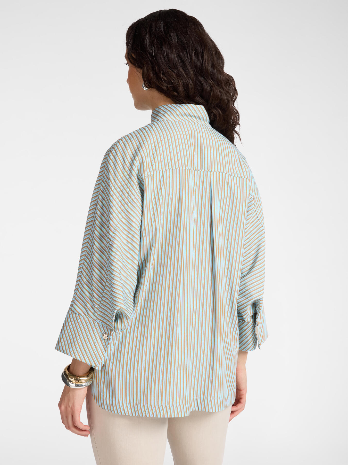 Striped boxy blouse image number 1