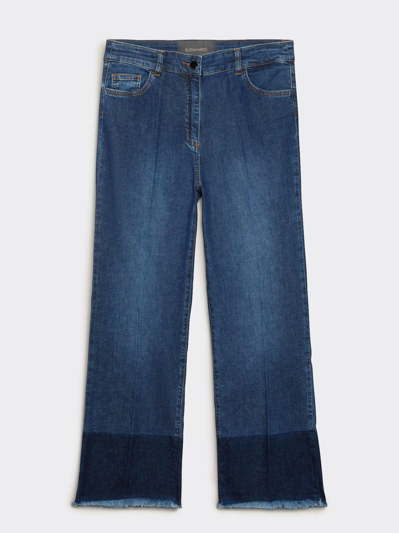 Cropped jeans with dark hem image number 5