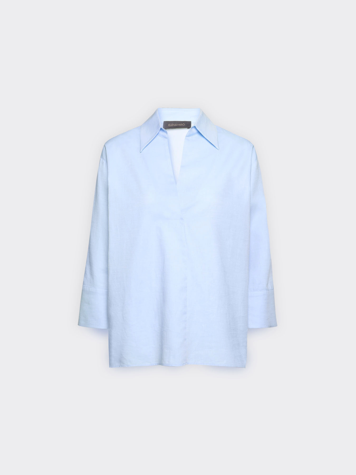 Camicia in popeline maniche tre quarti image number 4