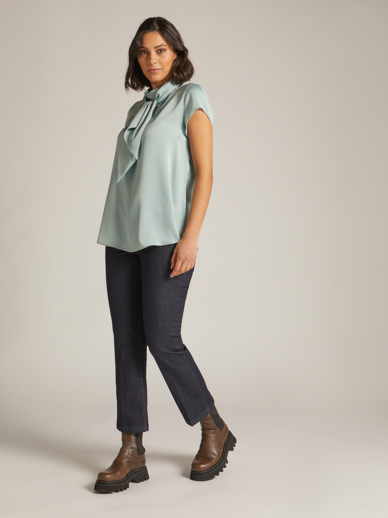 Satin top with sash image number 2