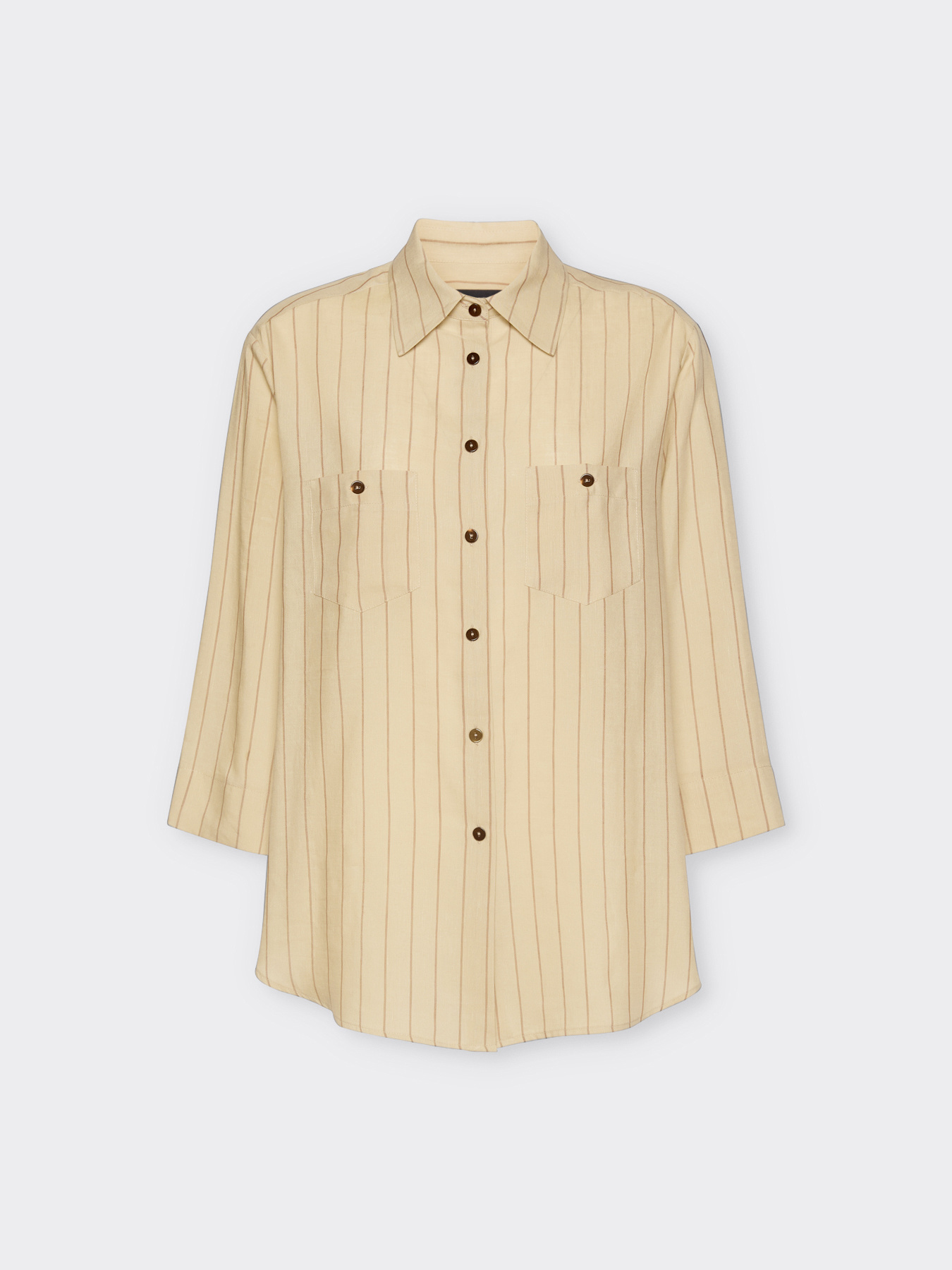 Camisa às riscas com bolsos image number 4