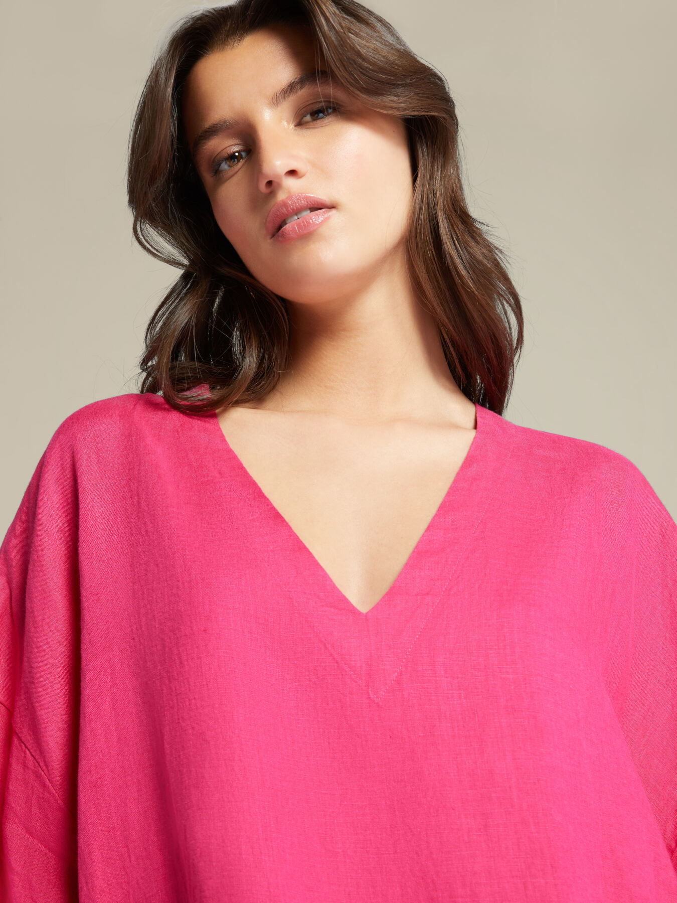 Vestido pareo de lino image number 3