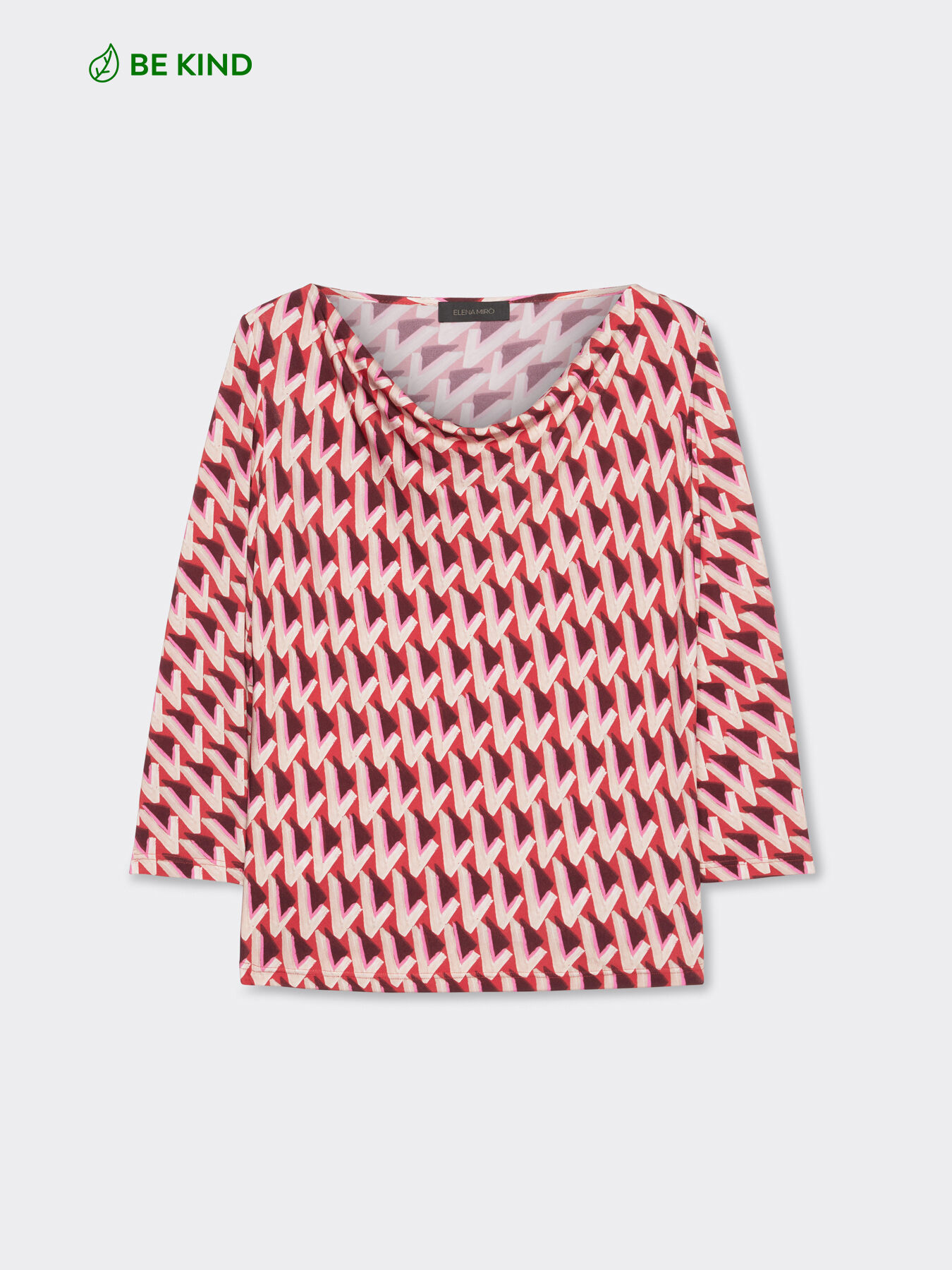 Printed T-shirt with cowl neck image number 4