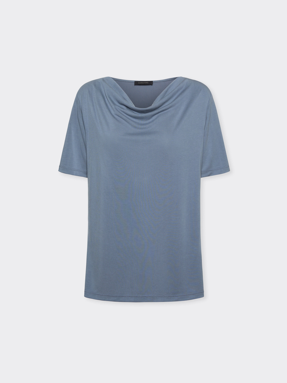 T-shirt avec encolure drap&eacute;e