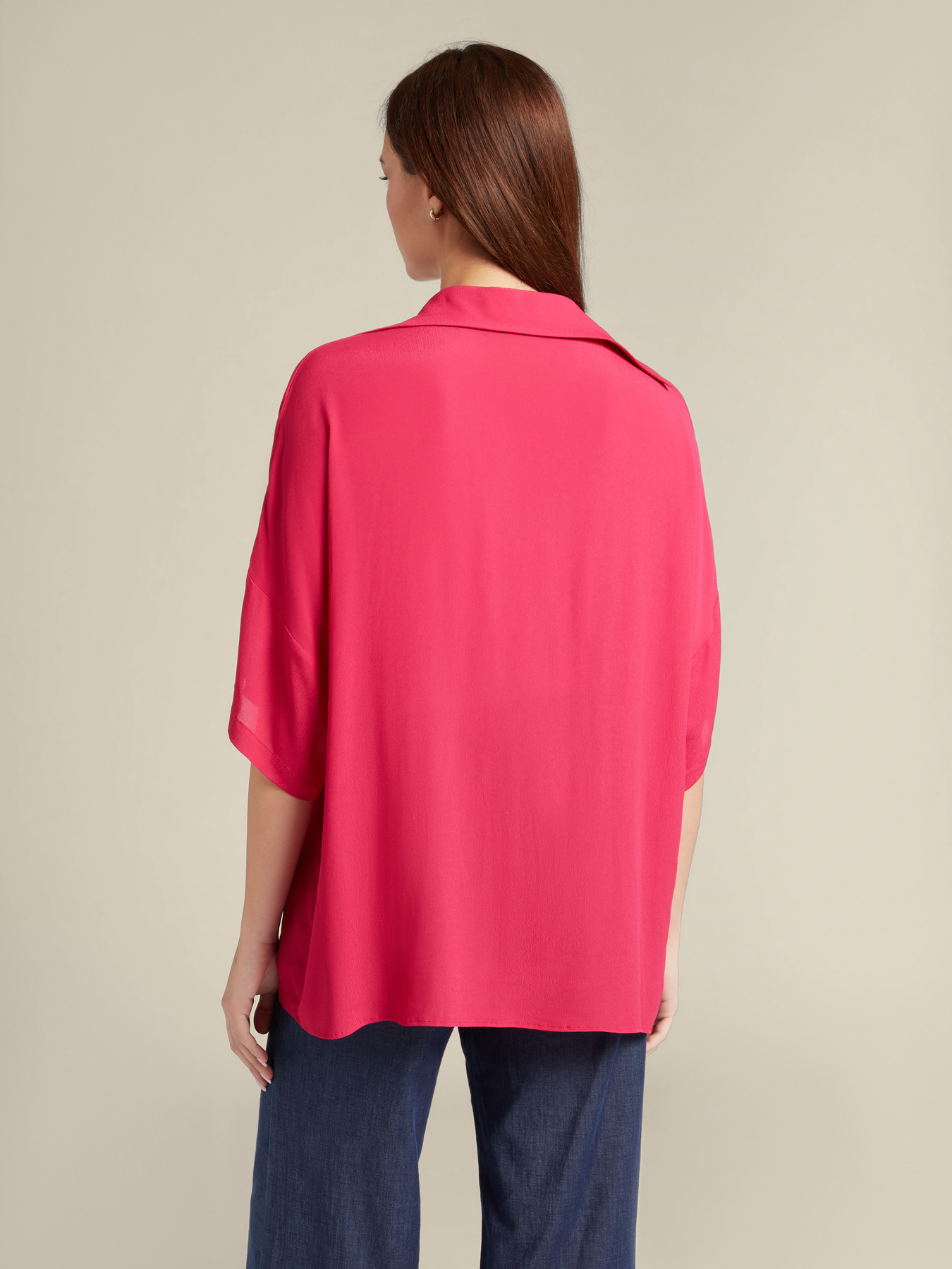 Blouse with strings and V-neck image number 1