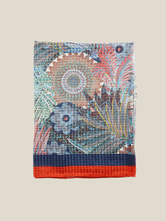 Elenamiro: Bedruckter Schal Blau_1