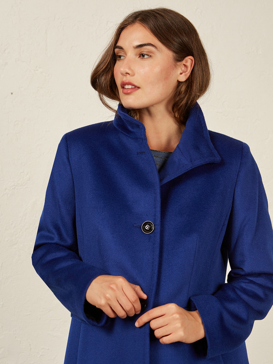 Elenamiro&nbsp;: Manteau en pure laine Bleu_1