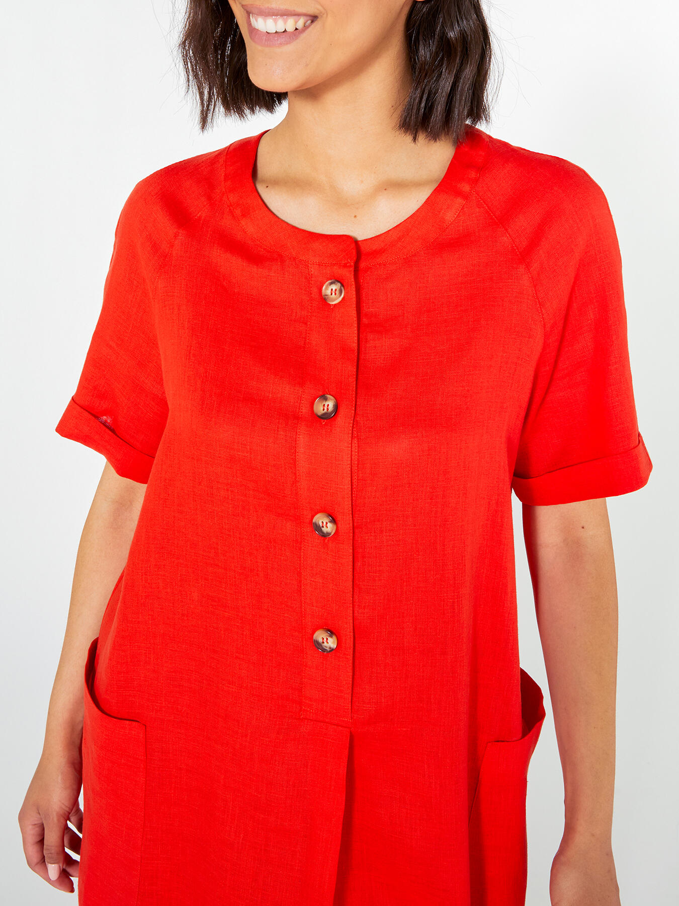 Abito in lino con scollo a barchetta image number 3