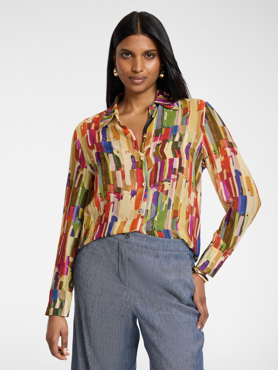 Printed viscose shirt